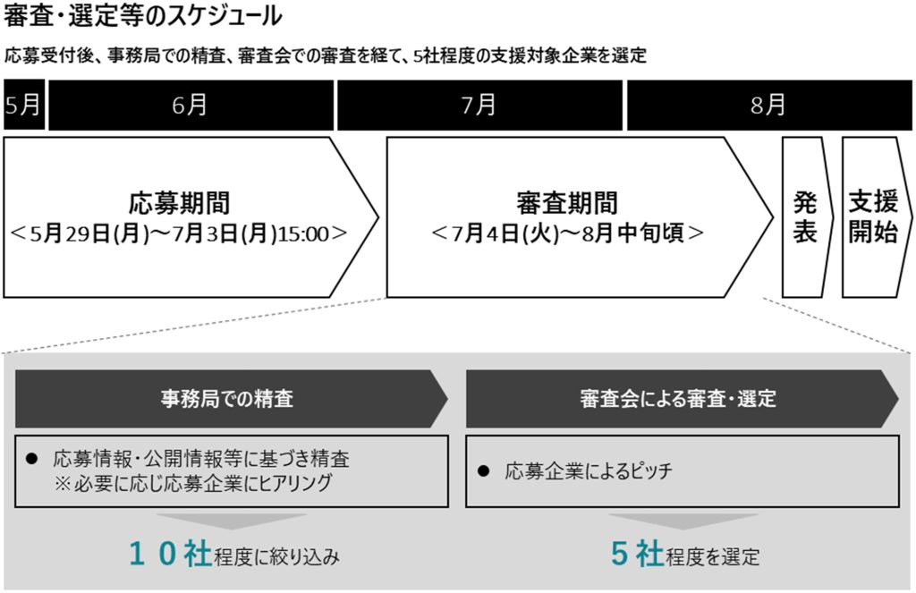 審査・選定等のスケジュール